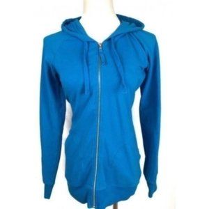 Lucy Activewear Womens Full Zip Hooded Sweatshirt Size Small Turquoise Blue
